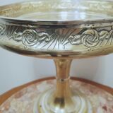 Coupe à fruits verre et métal argenté-vermeillé