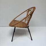 Vintage Bohemia volutes rattan chair