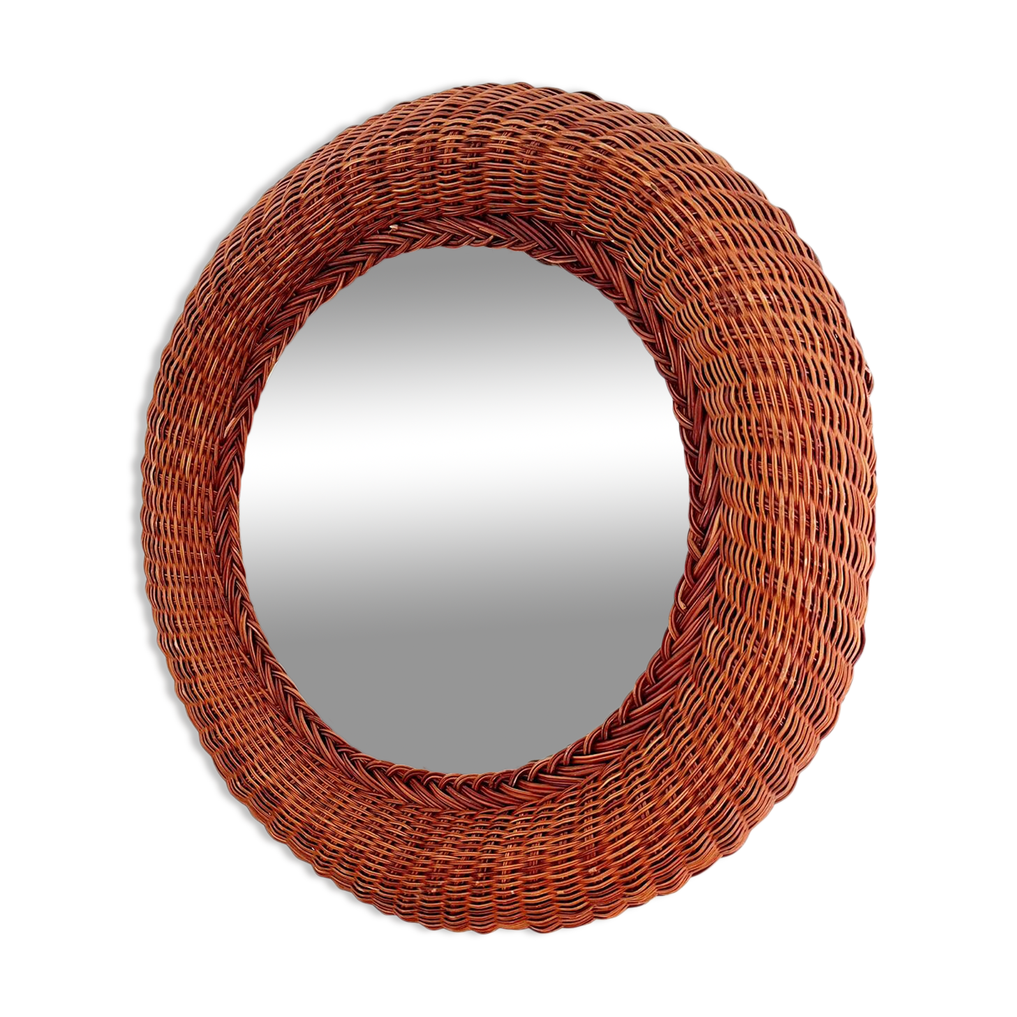 Vintage wicker mirror
