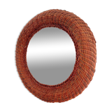 Vintage wicker mirror
