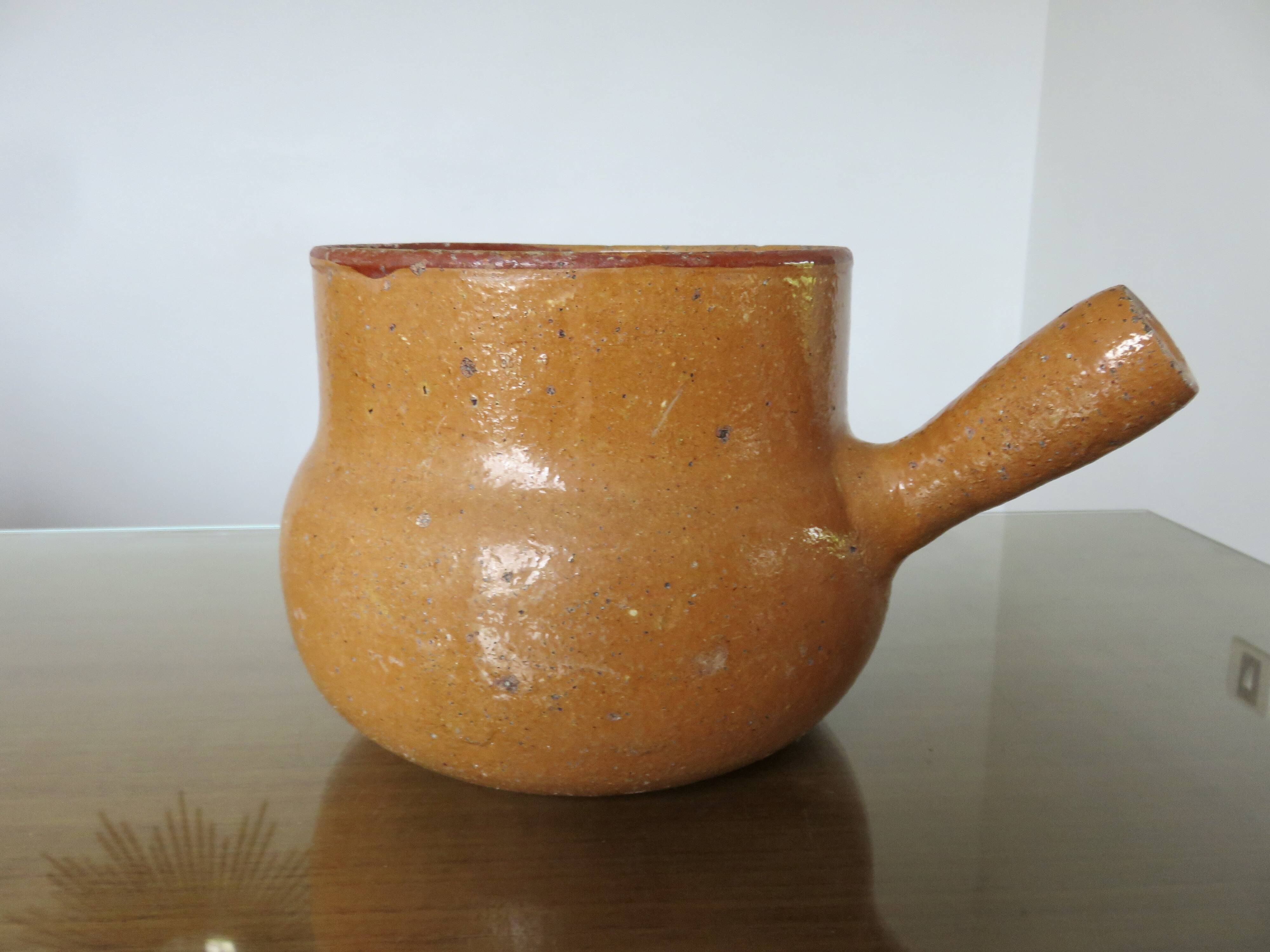 Flower pot, Vallauris ceramic frying pan signed 1950