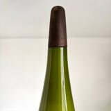 Scandinavian pendant light in green opaline and teak