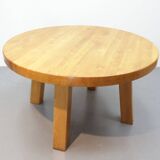 Brutalist eettafel massief eiken rond model