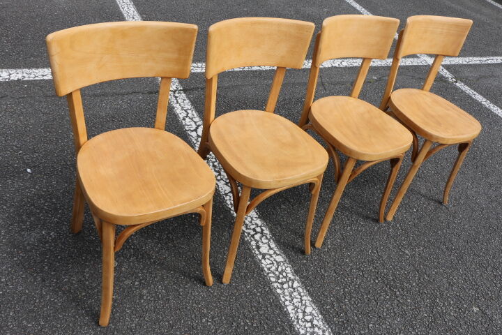 4 chairs Baumann no.24 light beech