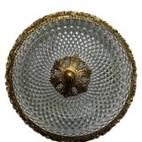 Ceiling light in glass and gold metal