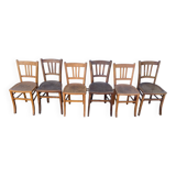 Set of 6 mismatched bistro chairs
