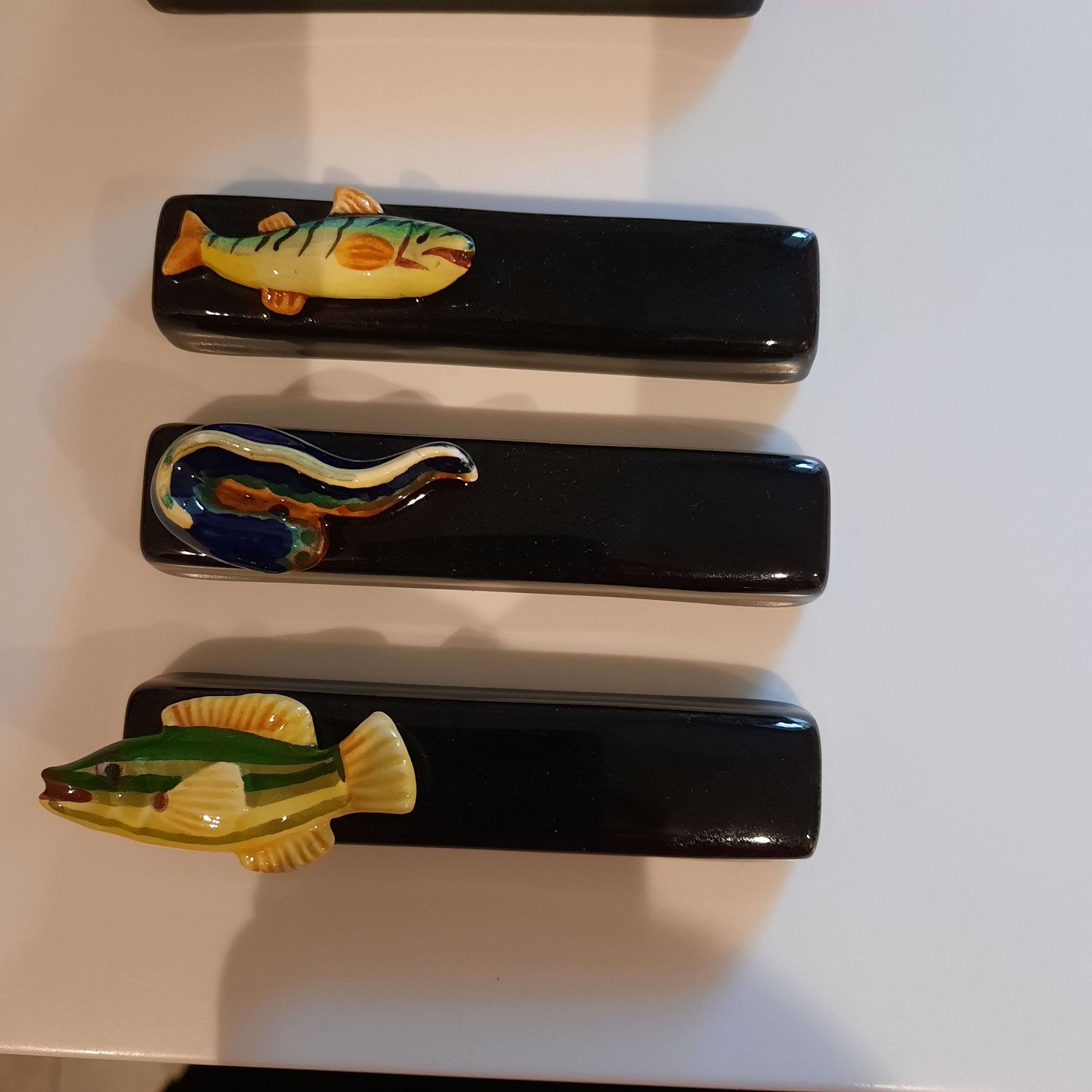 Set of 6 vintage ceramic knife holders from Vallauris