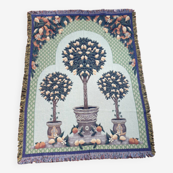 Wall tapestry with lemon trees washable cotton perfect condition