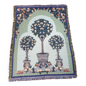 Wall tapestry with lemon trees washable cotton perfect condition