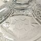 Bonbonnière, drageoir en cristal de bohème, décor de motifs floraux dépolis, pointe de diamant