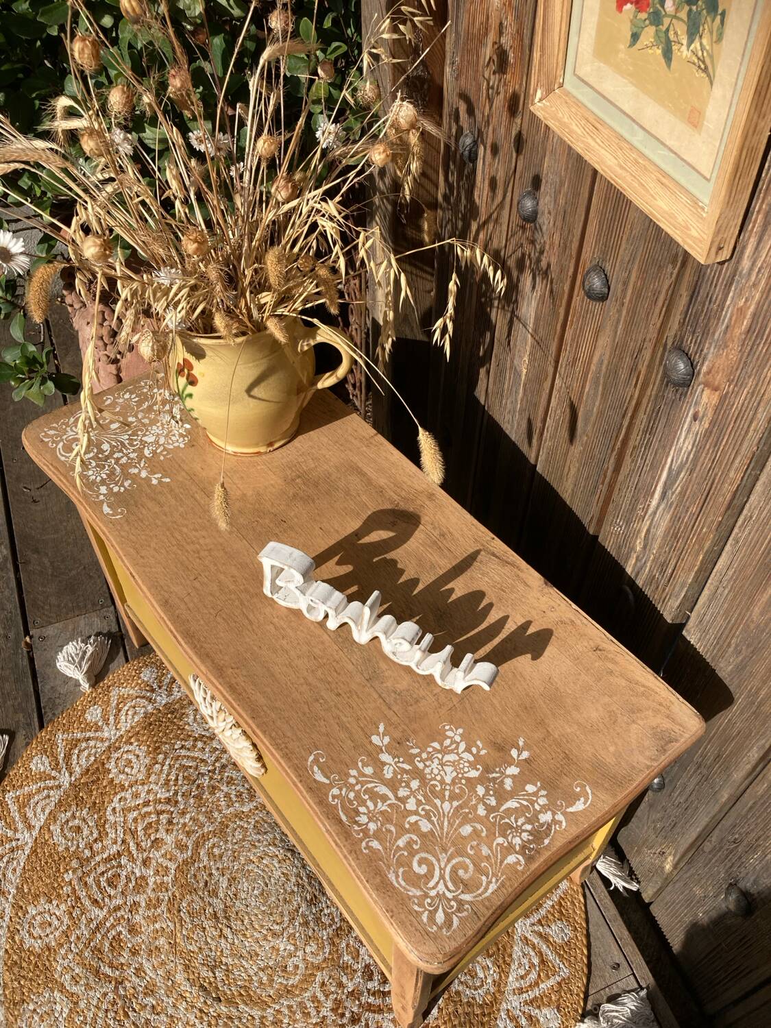 curry mandala shell toy chest / entryway bench
