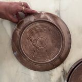 Ceramic service 4 large plates in enamelled stoneware, vallauris 1950