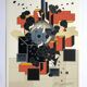 Alain le yaouanc, the fire, 1978. original lithograph signed in pencil.