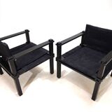 Bofinger set of 2 Farmer lounge chairs with table by Gerd Lange, 1960