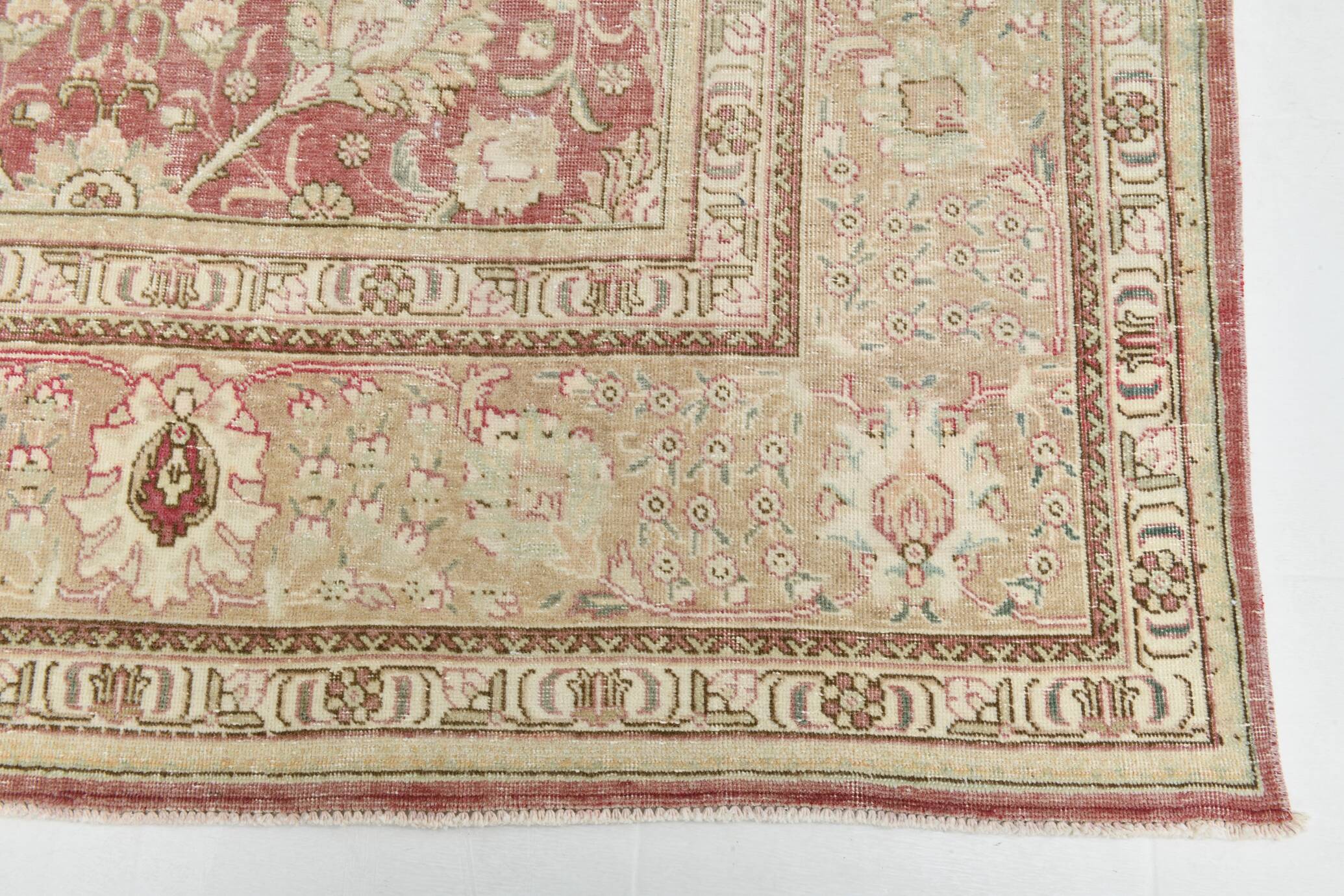 10x15 Faded Red Antique Vintage Persian Rug 60s, 306x478