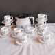 Coffee pot and forget-me-not cups