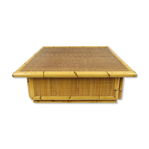 Table basse en bambou et rotin,