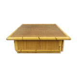 Bamboo and rattan coffee table, 1970s