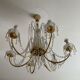 Chandelier with brass and glass grapevines