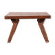 Table basse bois sculpté, table bois martelé, table d'appoint, table de salon, table vintage