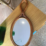 Vintage rattan mirror 19x40cm