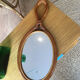 Vintage rattan mirror 19x40cm