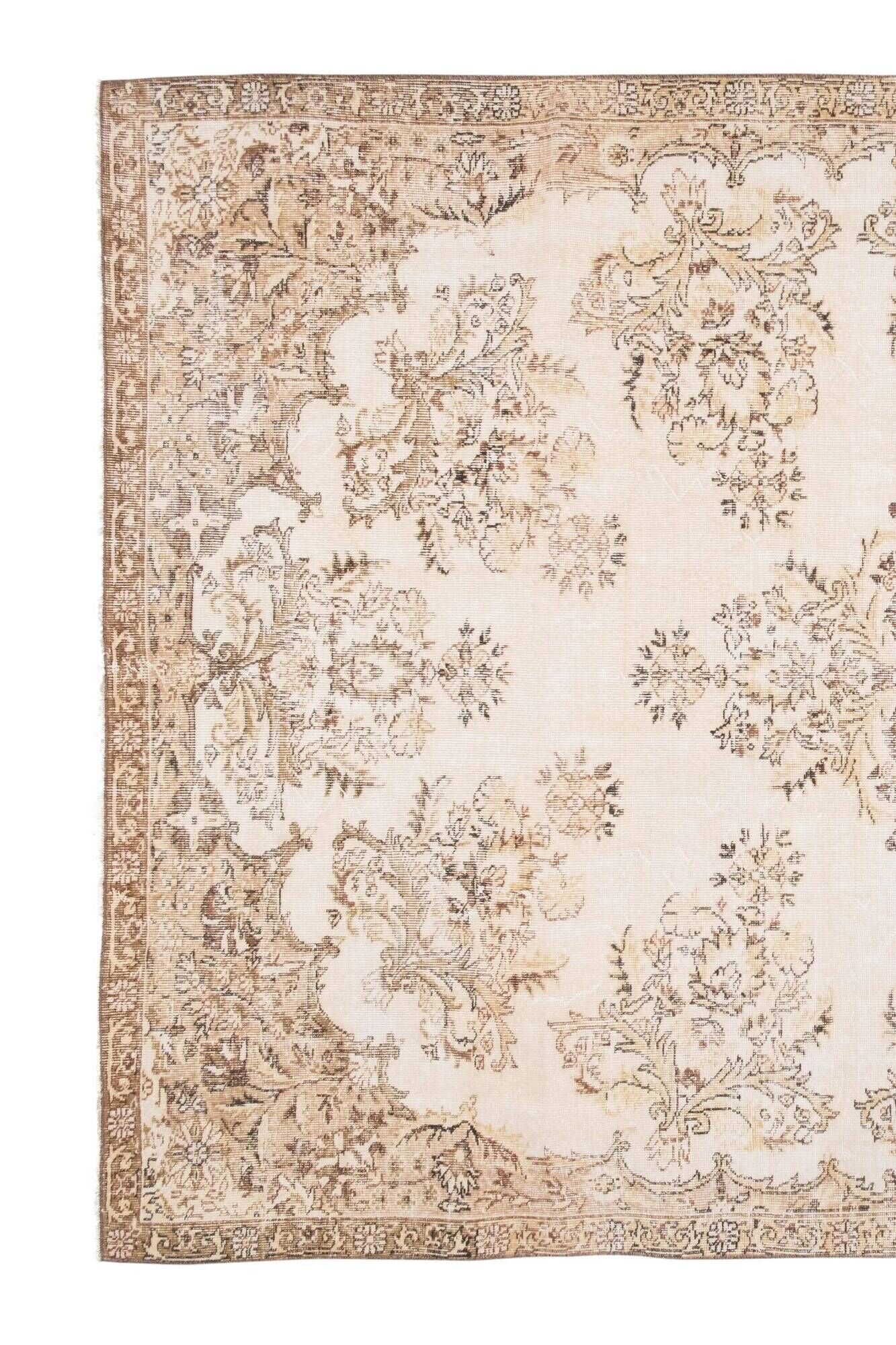 Vintage Turkish Oushak rug 211x320 cm