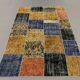 Distressed vintage turkish patchwork rug 218x150 cm wool medium