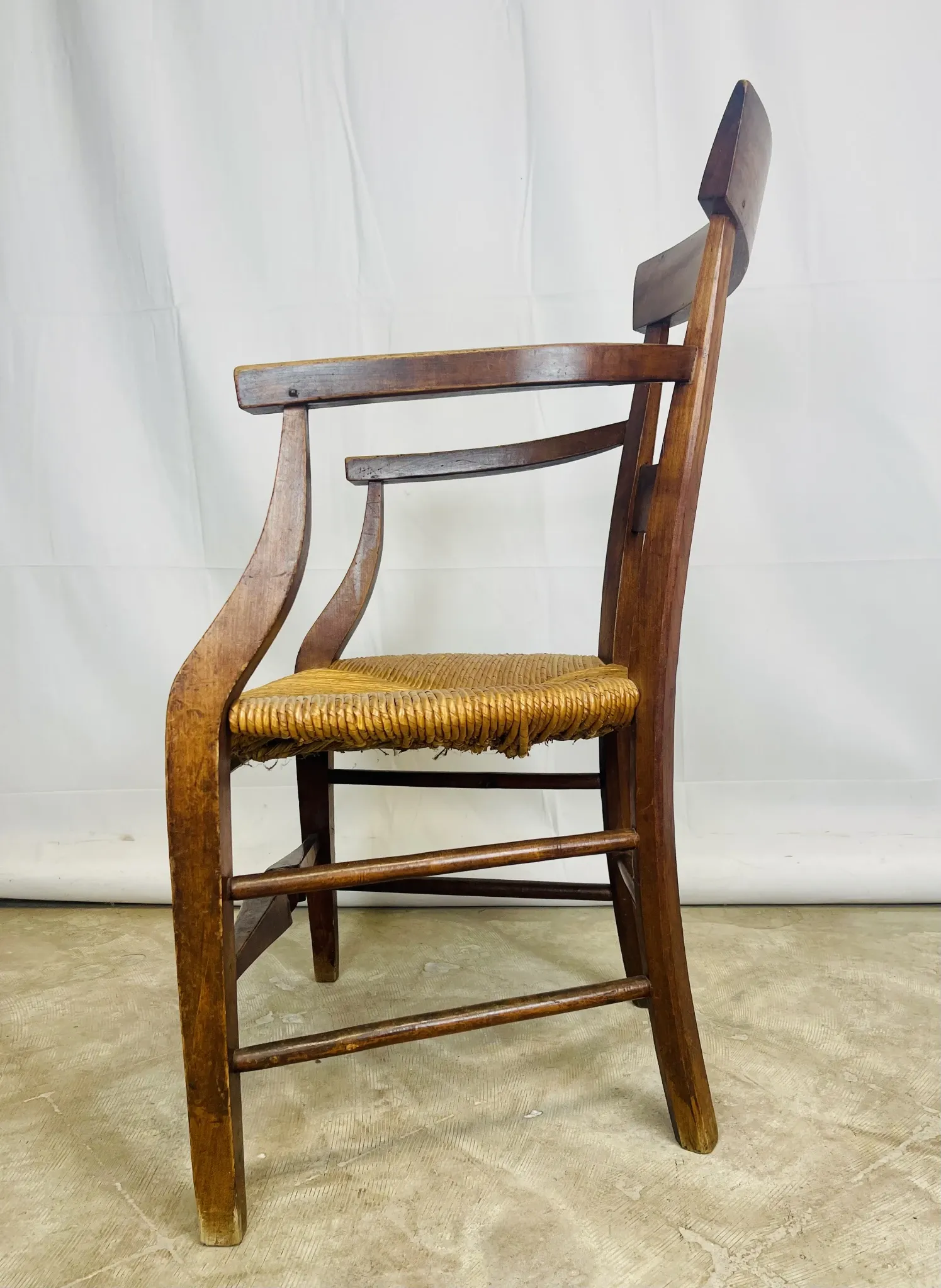 Pair of dissimilar walnut armchairs