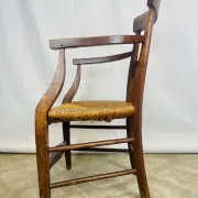 Pair of dissimilar walnut armchairs