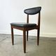 Four Schreiber Mid Century Dining Chairs Black Leatherette Floating Backres