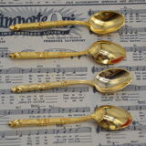 Set of 4 vintage golden spoons