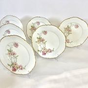 6 Assiettes plates Baltimore Rose de Haviland Limoges