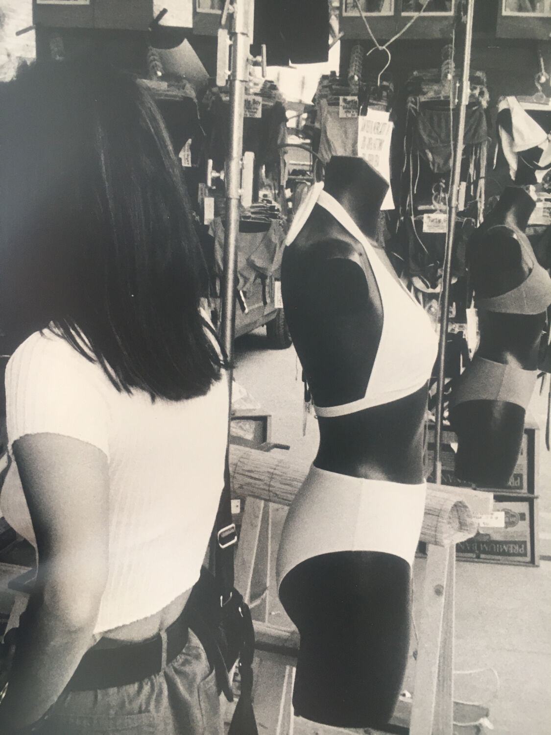 Photographic print, woman fashion lingerie, nineties