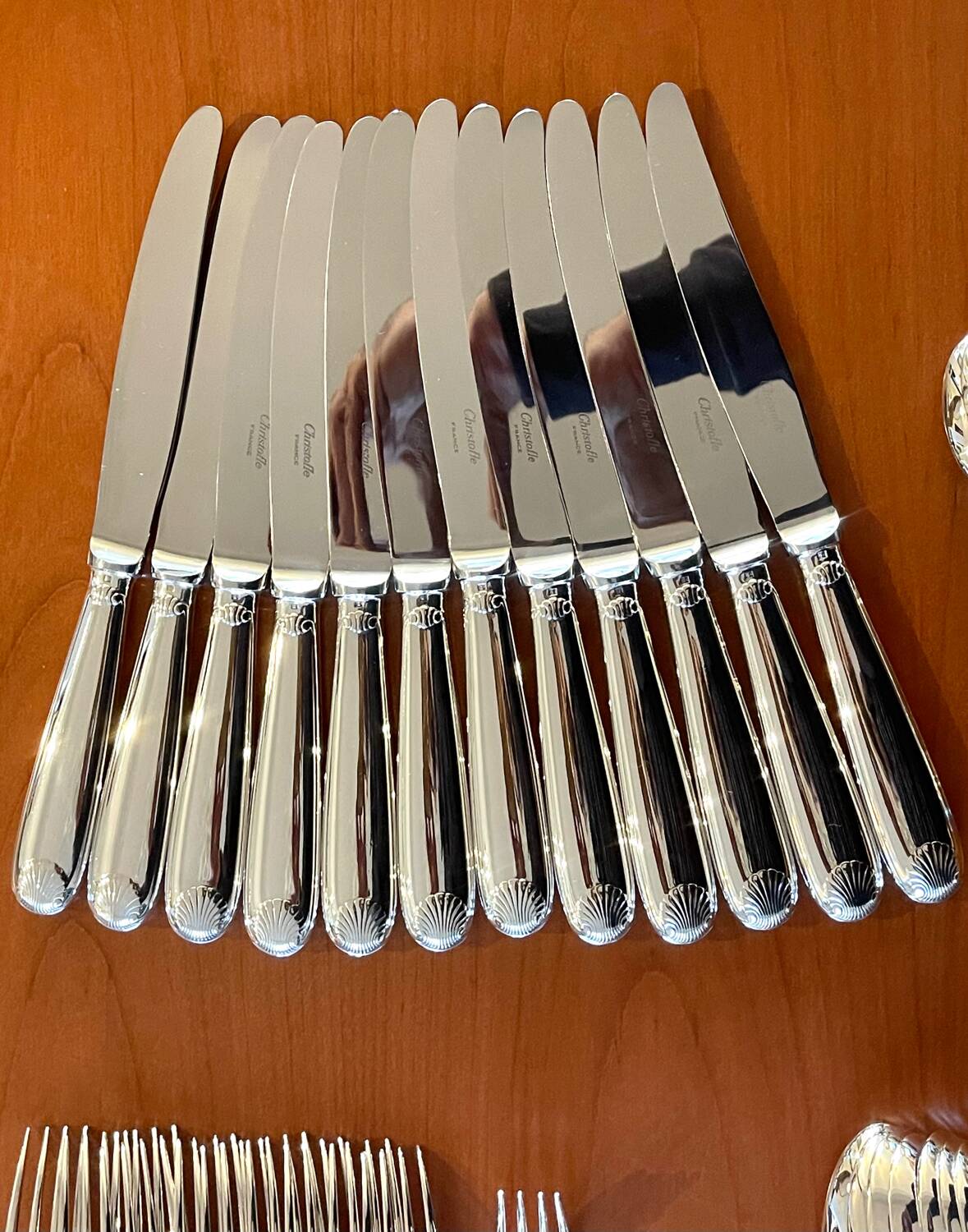 Christofle Vendôme, cutlery set in new condition, 48 pieces.
