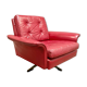Fauteuil cuir rouge design 1950