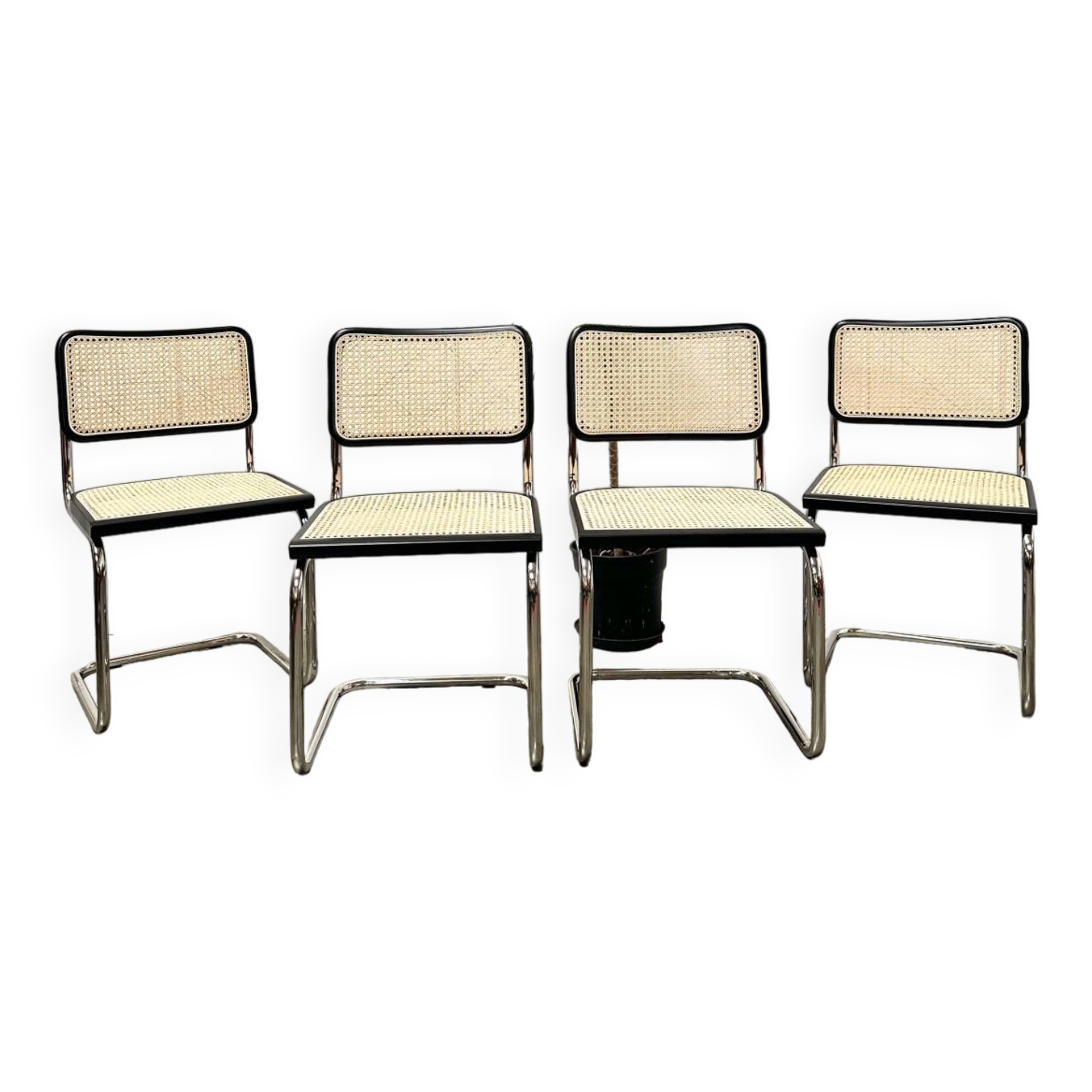 Set of 4 black Breuer B32s