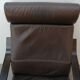 Fauteuil lounge en cuir marron  ''Poang'' Ikea 1990