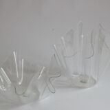 Plexiglass handkerchief bowl and vase, Germany 1970s, set of two.