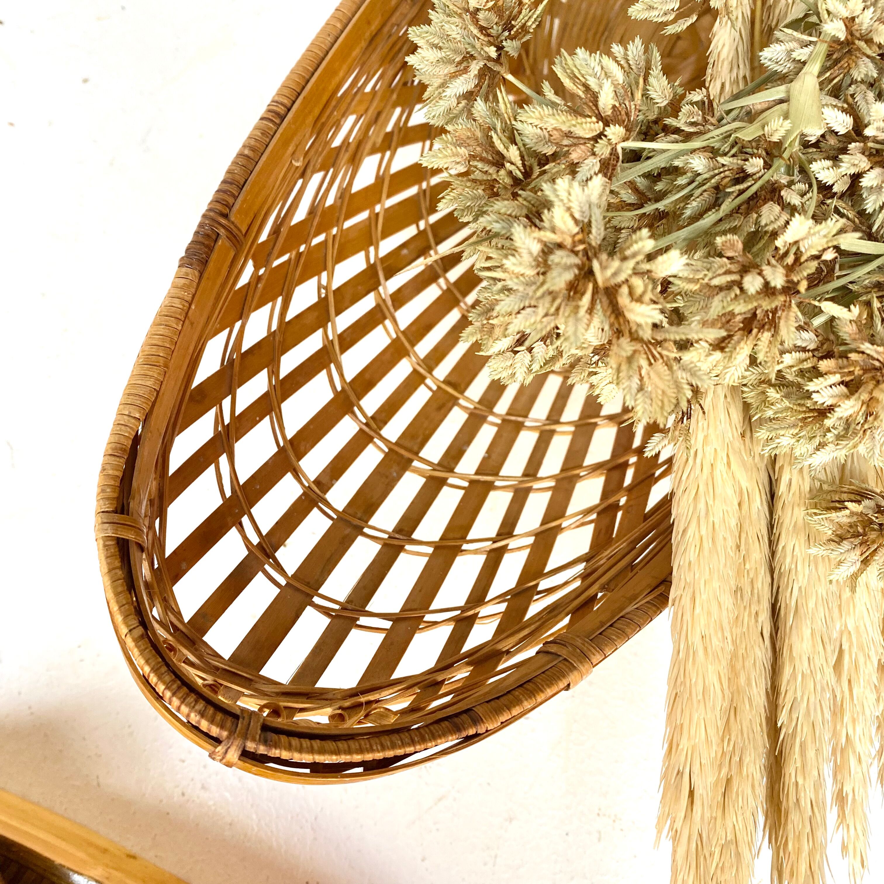 Braided bamboo fruit basket
