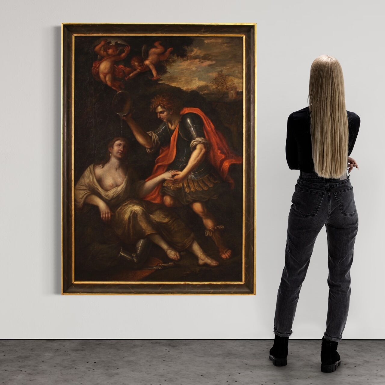 17th century painting, the baptism of Clorinda