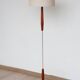 Vintage Scandinavian lamp in teak/chromed metal/cotton