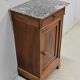 Bedside table in solid walnut with Marble Ste Anne, 1900