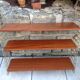 String shelf with 3 trays, vintage 60/70