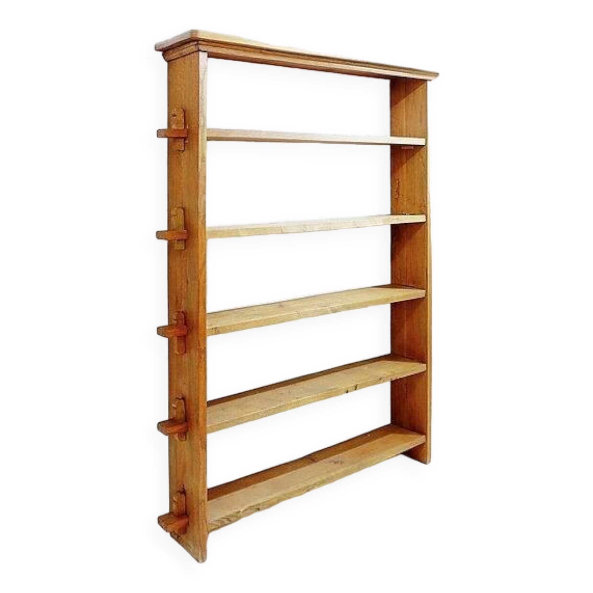 Brutalist shelf in solid wood - 1950s