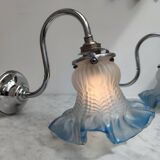2 blue swan collar sconces