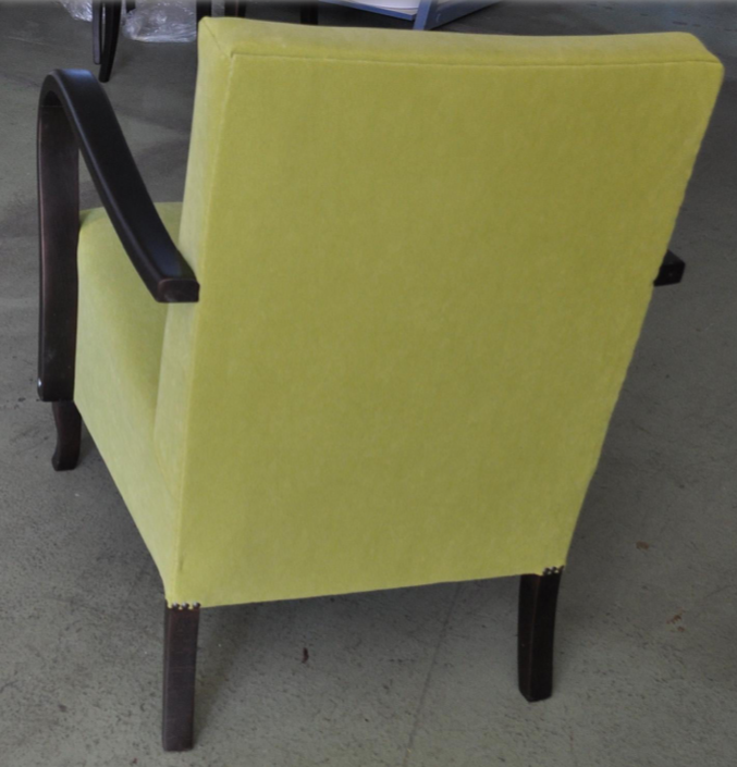 Art deco green, armchair, circa 1920s