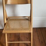 Vintage folding chair, rattan cane for Habitat, circa 70/80