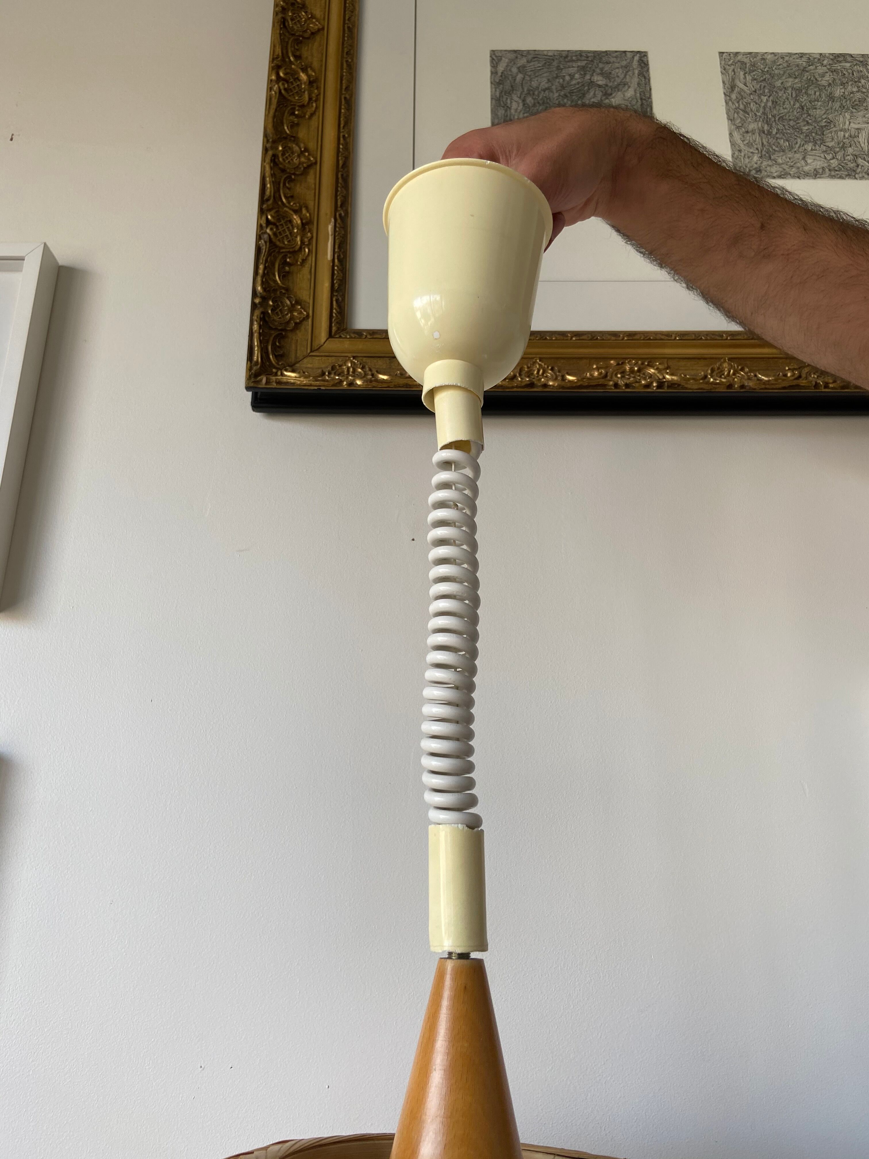 Telescopic wicker hanging lamp