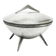 Space age sugar bowl, silver-plated brass, Poland, 1960s